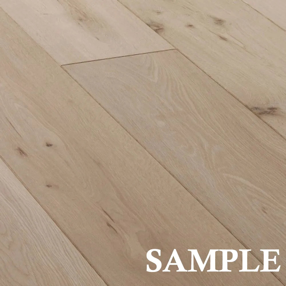 Sample - Engineered European Oak Flooring Unfinished Natural Grade 190mm wide